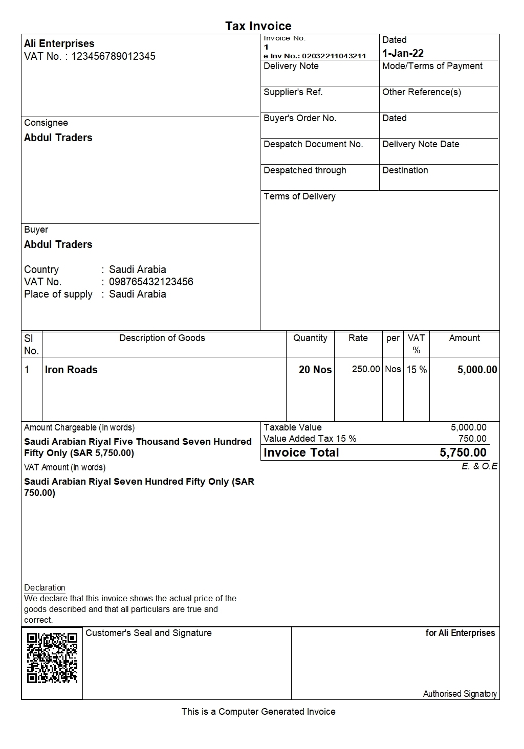 e-Invoicing format and requirements in Saudi Arabia for 1st Phase