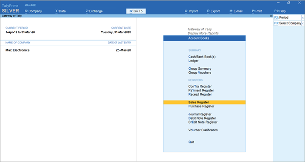 accounting reports in TallyPrime