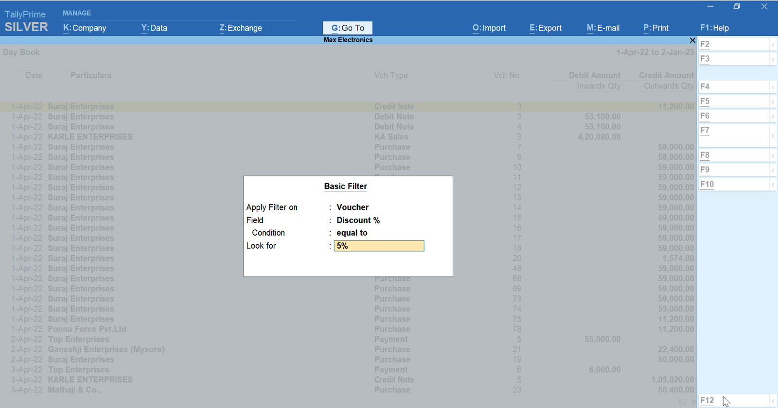 filter reports